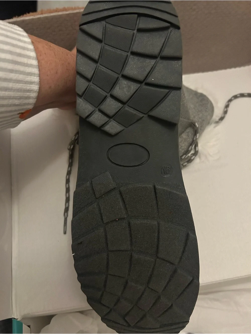 Maurices Gray Lace-Up Winter Boots with Faux Fur Cuff